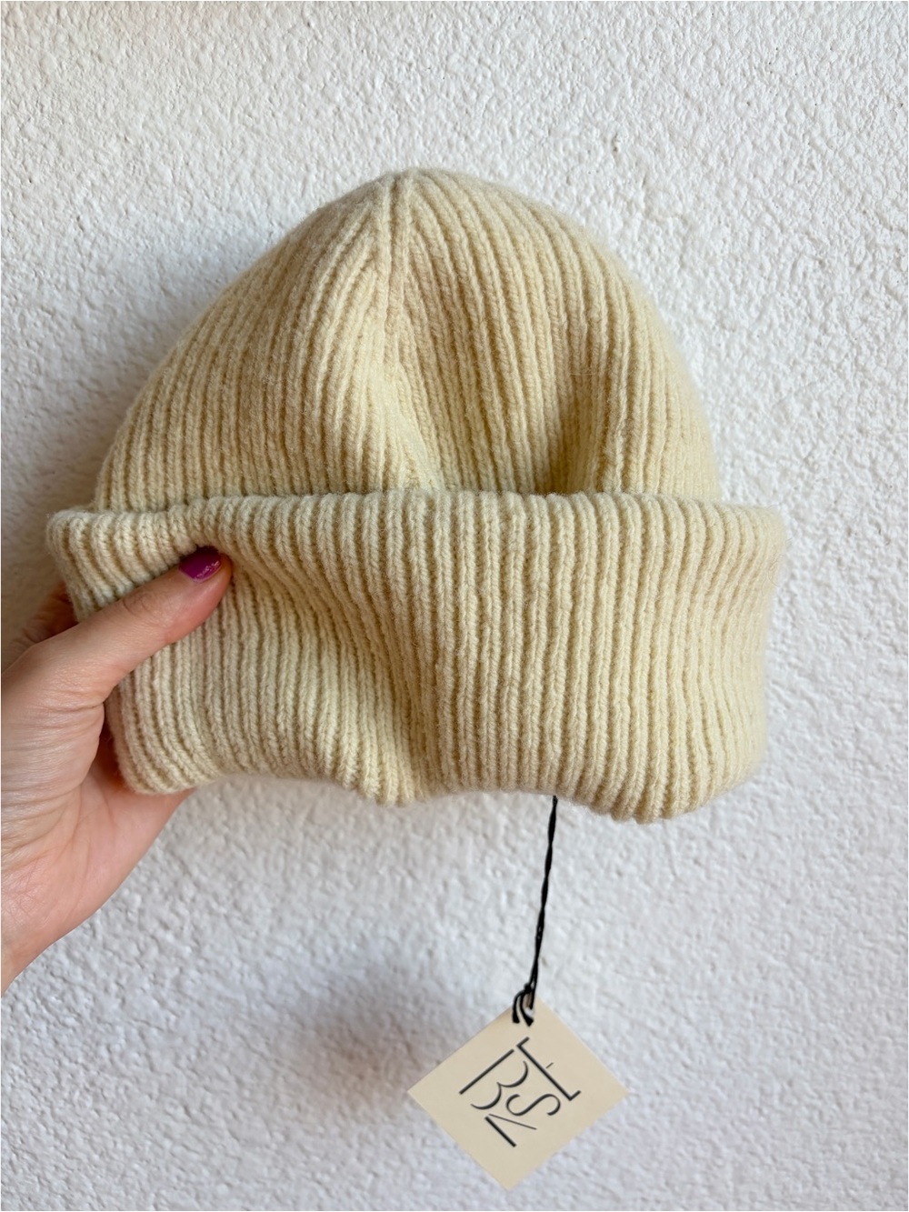 NWT Baserange Cream Merino Wool Knit Beanie